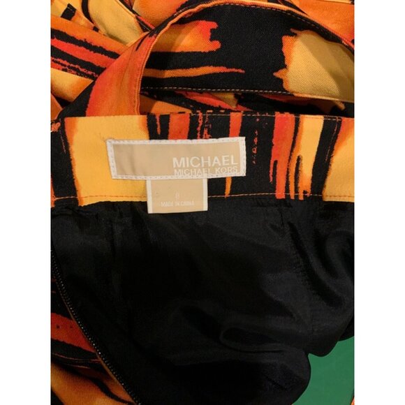 Michael Kors Orange & Black Flame Sheath Dress, Size 8 - Picture 7 of 7